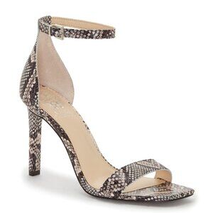 Vince Camuto Lauralie Ankle Strap Sanda, ASH SNAKE EMBOSSED, Sz 8M, EUC